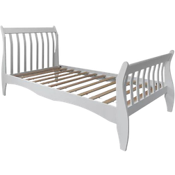 Noa and Nani Astrid Single Bed Sleigh Frame Classic White 37.8x83.5"
