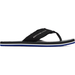 Tommy Hilfiger Logo Canvas Strap Flip-Flops - Black