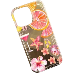 Shein Flower Pink Hibiscus Starfish Orange And Lemon Cocktail Pattern Case for iphone 11