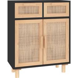 vidaXL 345637 Black/Natural Sideboard 60x75cm