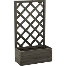 vidaXL Planter Box with Trellis - Grey 25x50x90cm