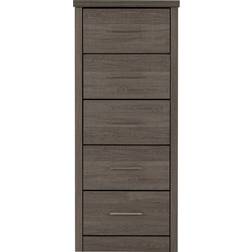 SECONIQUE Lisbon 5 Narrow Black Chest of Drawer 48.5x114cm