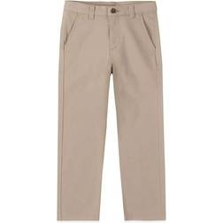 Izod Boy's School Uniform Comfortable Waistband Twill Pants - Khaki