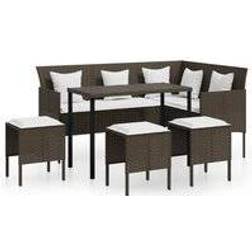 vidaXL 318580 - Brown Loungeset, 1 Bord inkl. 1 Soffor