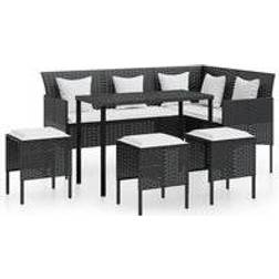 vidaXL 318581 - Black Outdoor Lounge Set, 1 Table incl. 1 Sofas