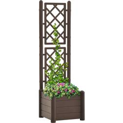 vidaXL Garden Planter with Trellis - Mocha 43x43x142cm