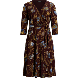 Lauren Floral Surplice Dress - Burgundy Multi