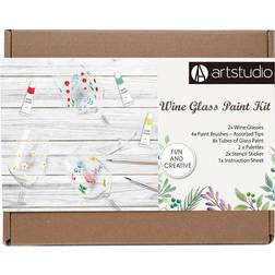 Wine Glass Paint Kit Multicolour White
