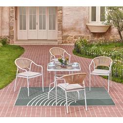 Outdoor Essentials Lillian 4 Seater Natural White Patio Dining Set