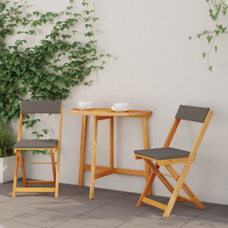 vidaXL 3 Piece Folding with Cushions Solid Wood Acacia Bistro Set