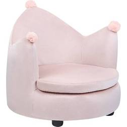 Beliani Kids Velvet Pastel Pink Chair