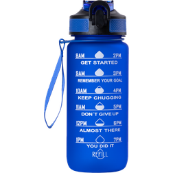 Beauty Rebels Motivational Water Bottle 600 ml Blue Drikkedunk