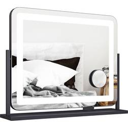 Homcom Sminkspegel Med LED Lampor USB Port 3 Lägen Bordsspegel