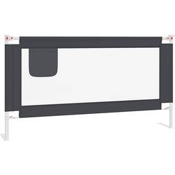 vidaXL Barandilla De Seguridad Cama de Niño Gris Oscuro Tela 160x25 cm 9.8x63"