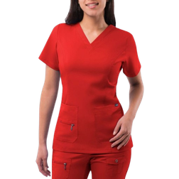 Adar Womens Pro Elevated V-Neck Scrub Top - Apple