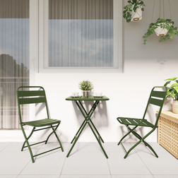 vidaXL Folding Garden Chairs 2 Pcs Dark Green 42x52x82 cm
