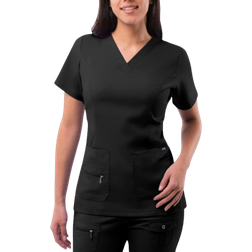 Adar Womens Pro Elevated V-Neck Scrub Top - Black