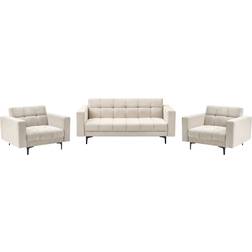 Beliani Alnes Beige Sofa 184cm 3pcs 5 Seater