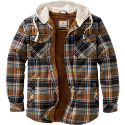 Legendary Whitetails Men's Camp Night Berber Lined Hooded Flannel Shirt Jacket - Porter Plaid