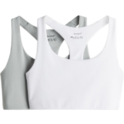 H&M Medium Support Sports Bras 2-pack - Light Turquoise/White