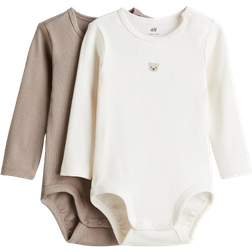 H&M Long Sleeved Bodysuit - Light Brown/Bear (1110252030)