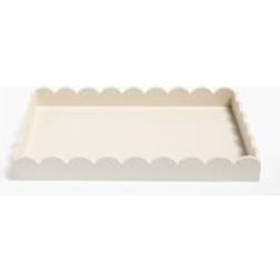 OHS Rectangle Scallop Cream White Serving Tray