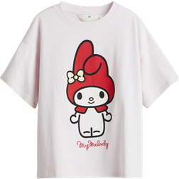 H&M Printed Cotton T-shirt - Light Pink/My Melody (1263226035)