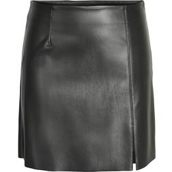 Noisy May Coated High Waisted Skirt - Black