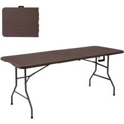 LOLAhome Mesa Plegable Efecto Madera Nogal 180x74 cm