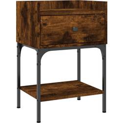 vidaXL 825897 Smoked Oak Bedside Table 31x40.5cm