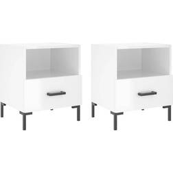 vidaXL 827441 High Gloss White Bedside Table 35x40cm 2pcs