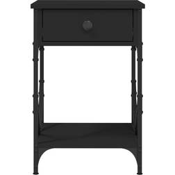 vidaXL 826335 Black Bedside Table 42x40cm