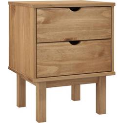 vidaXL 348576 Brown Bedside Table 15.4x17.7"
