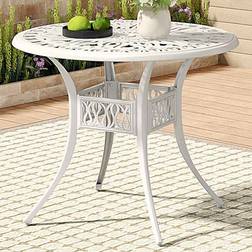 Living and Home White Round Bistro Coffee Table 73 x 90 x 90 cm