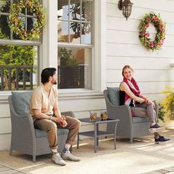 OutSunny 2 Pieces Rattan Garden Chairs Light Grey