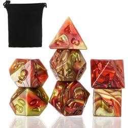 Greenzech 7Pcs Polyhedral Dices For Dungeons Dragons Brown