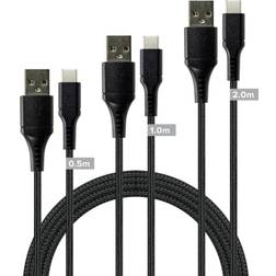 SpeedLink USB-A to USB-C Cable Set Black