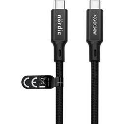 Nordic 1.5 m USB4 USB-C Nylonflettet Kabel PD3.1