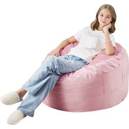 VEVOR 3 Feet Round Chair Velvet Pink Bean Bag