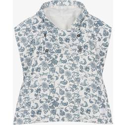 Elodie Ivory Blue Garden Leo Toile Print Towel