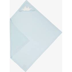 Marie Chantal Blue Cotton Cashmere Hooded Blanket 95cm