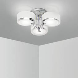 LivingAndHome Acrylic LED Living Room Silver Ceiling Flush Light