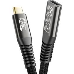 Nordic 1m Thunderbolt 4 USB-C Forlængerkabel 240W