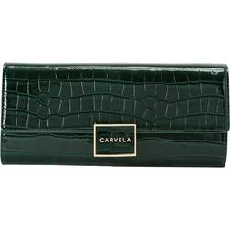 Carvela Jessica Croc Embossed Clutch Bag - Dark Green