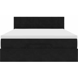 vidaXL Ottoman Frame with Mattress Black Ramsäng 144x193cm