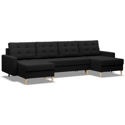 Mebligo U-shaped Black Sofa 294cm 4-Sitzer