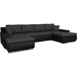 Sofnet Faris U-Shape Living Black/Graphite Sofa 350cm 2,5-Sitzer