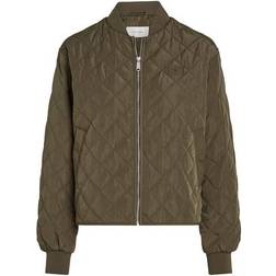 Calvin Klein Relaxed Quilted Bomber Jacket - Khaki