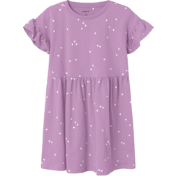 Name It Girl's Printed Dress - Smoky Grape (13213337)