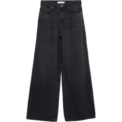 Mango High Rise Wideleg Jeans - Open Grey
